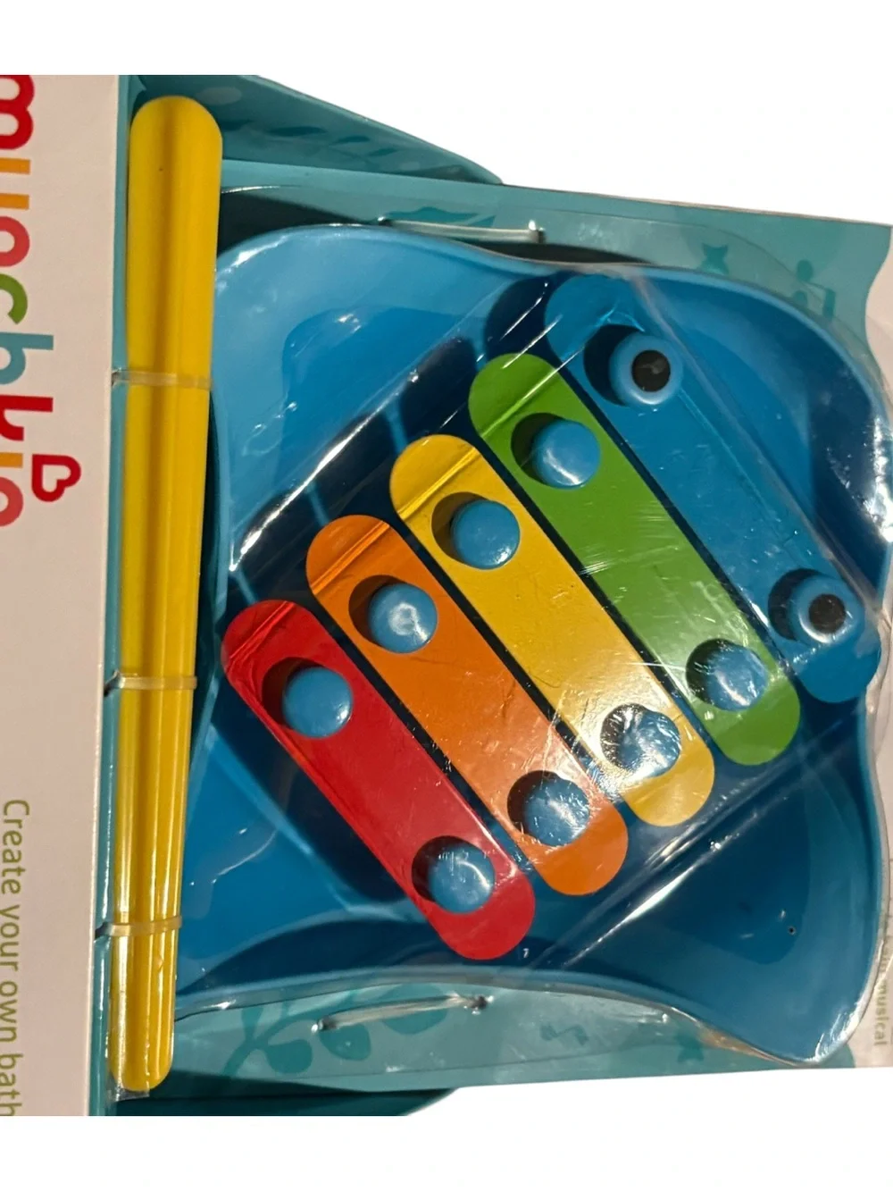 Munchkin Blue Star Xylophone Bath Toy with Yellow Mallet